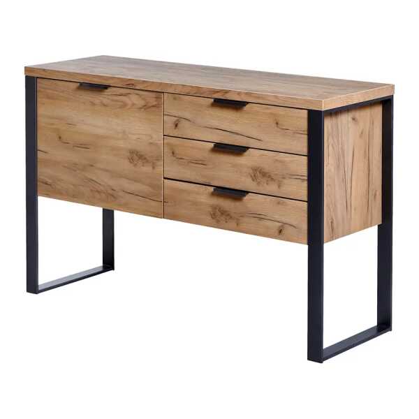 Kommode 119 x 76 x 40cm Braun/Eiche Dekor