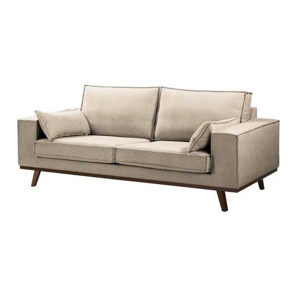 Sofa Jurga 2-Sitzer Beige Webstoff Sioma 199 x 81 x 91cm Modern
