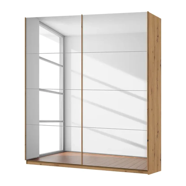 Schwebetürenschrank reflect 181 x 222cm Braun/Eiche Artisan Dekor 2 Türen