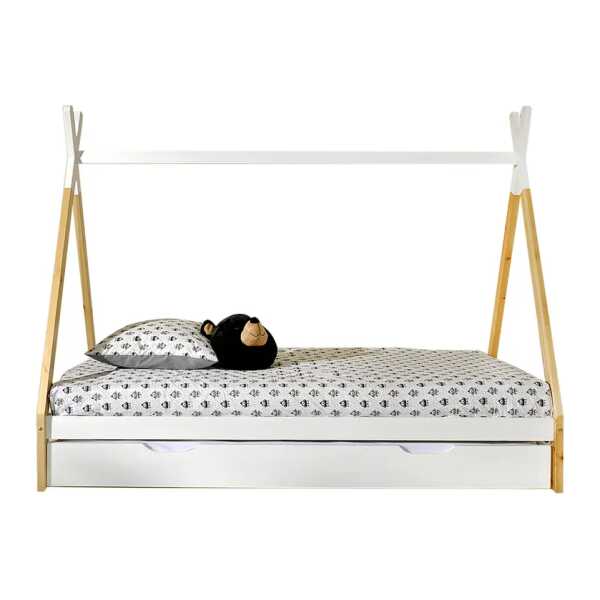 Zelt-Bett Tipi III 90 x 200cm Braun/Weiß ohne Ausstattung