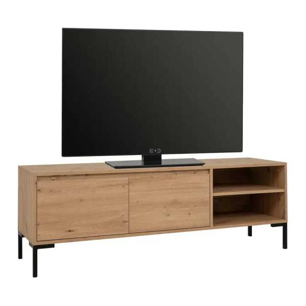 TV-Lowboard MDF Mitteldichte Holzfaserplatte , beschichtet Braun/Eiche Dekor 150 x 49 x 40cm