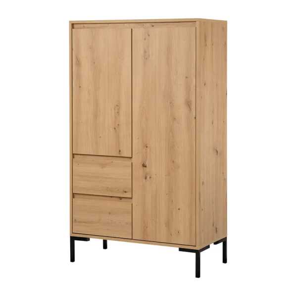 Highboard 81 x 139 x 40cm Braun/Eiche Dekor