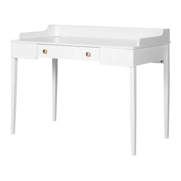Schreibtisch Lavala 110 x 85 x 60cm Weiß/Hochglanz Weiß