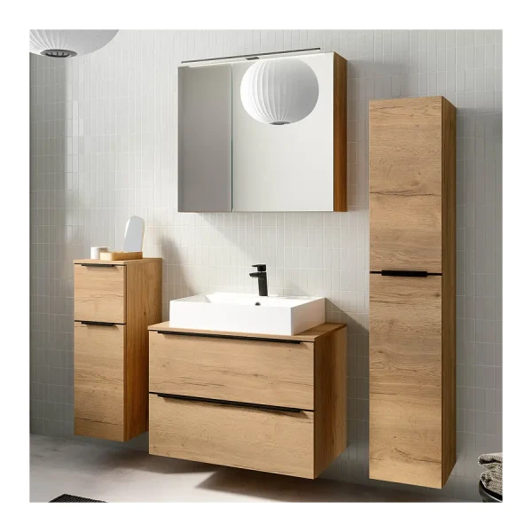 Badezimmerset MYBA XXV 4-teilig 140cm Braun/Eiche Dekor
