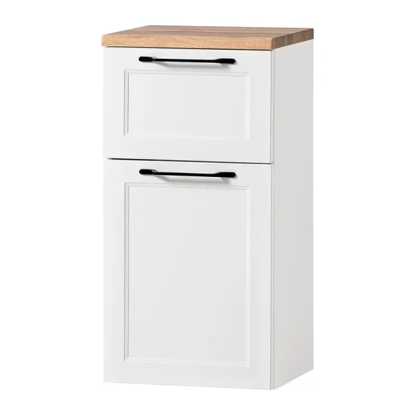 Unterschrank 40 x 79 x 35cm Weiß/Matt Weiß