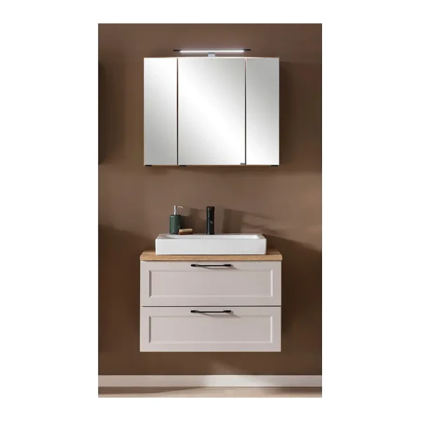 Badezimmerset III 2-teilig 80 x 200 x 47cm Braun/Kaschmir