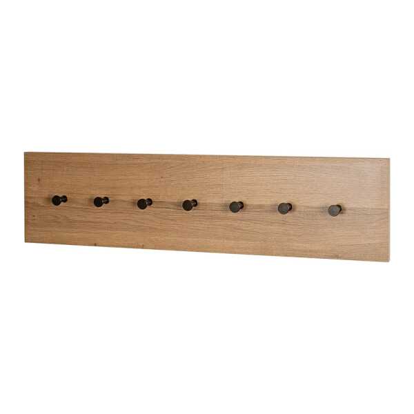 Garderobenpaneel Dunnet Typ A 80 x 20 x 5cm Schwarz/Eiche Dekor