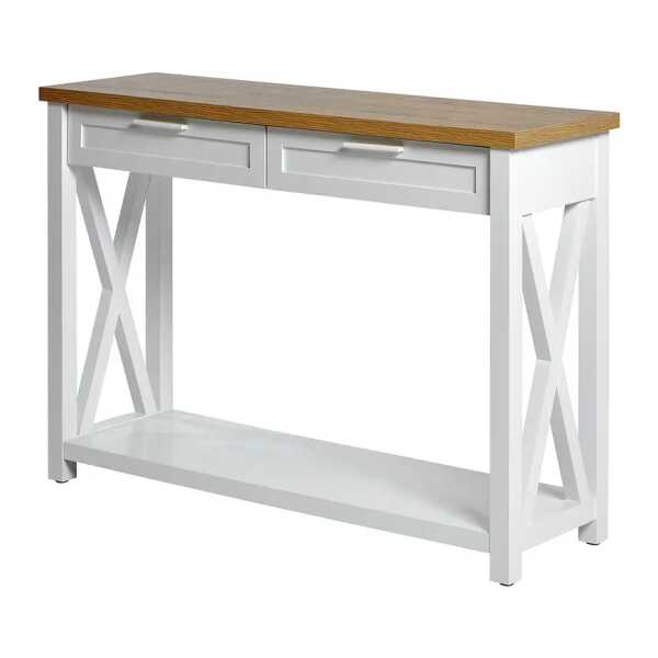 Konsolentisch Chalet 110 x 77 x 34cm Braun/Weiß/Eiche Dekor/Weiß