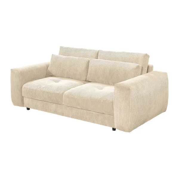 2,5-Sitzer Sofa Joseli Beige Cordstoff Zuri 214 x 90 x 112cm Modern