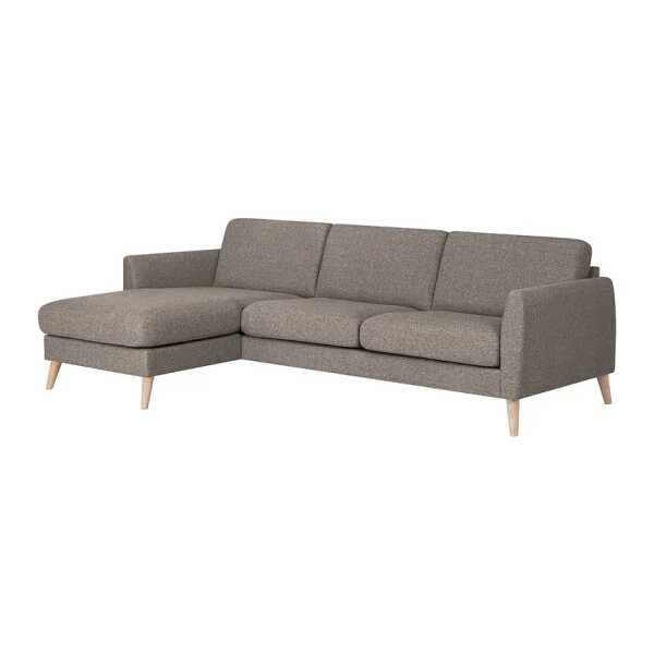 Ecksofa Tuena mit Longchair Grau Strukturstoff Gesa 270 x 80 x 149cm Longchair beidseitig montierbar Modern
