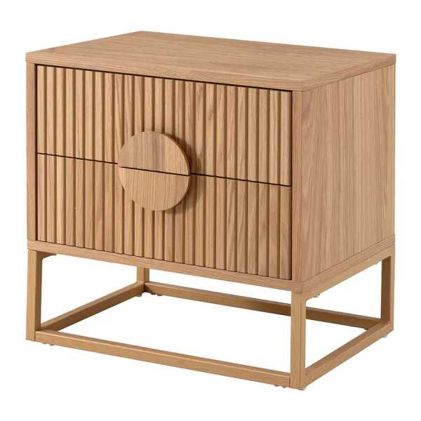 Nachtkommode Sangko 55 x 55 x 40cm Braun/Beige/Eiche