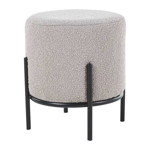 Polsterhocker Bumyra Typ B 35 x 38 x 35cm Grau/Taupe Schwarz Bouclé