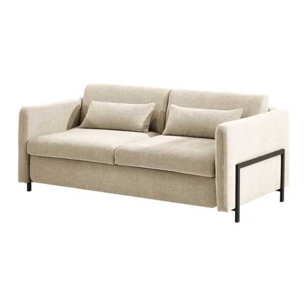 Schlafsofa Ulanula mit Matratze Beige Webstoff Cieli 178 x 81 x 102cm