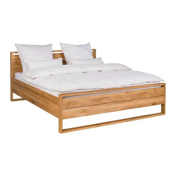 Massivholzbett JESTER 160 x 200cm Massivholz Wildeiche, geölt Braun Wildeiche
