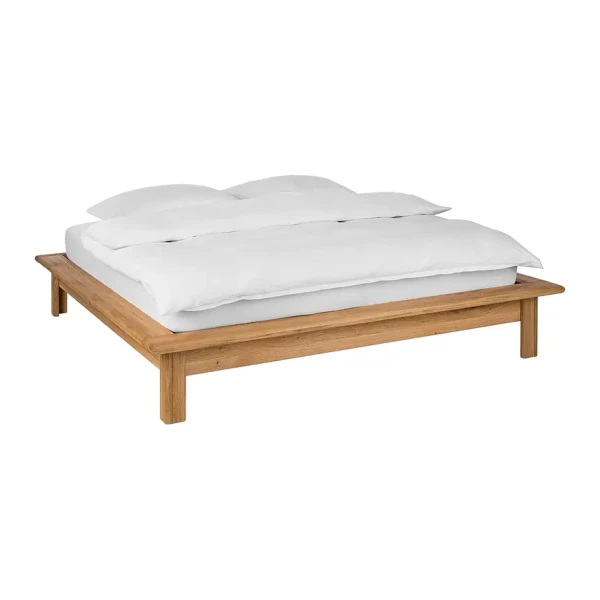 Massives Futonbett JYLLING 180 x 200cm Massivholz Wildeiche, geölt Braun Wildeiche