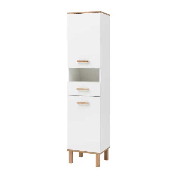 Hochschrank 40 x 179 x 35cm Weiß/Weiß