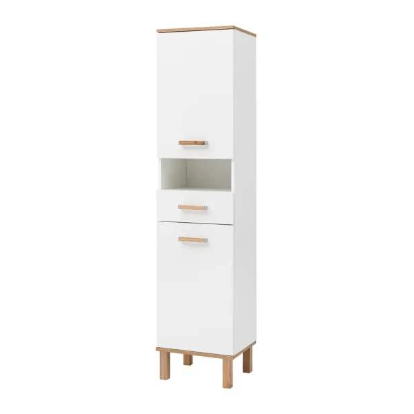Hochschrank 40 x 179 x 35cm Weiß/Weiß