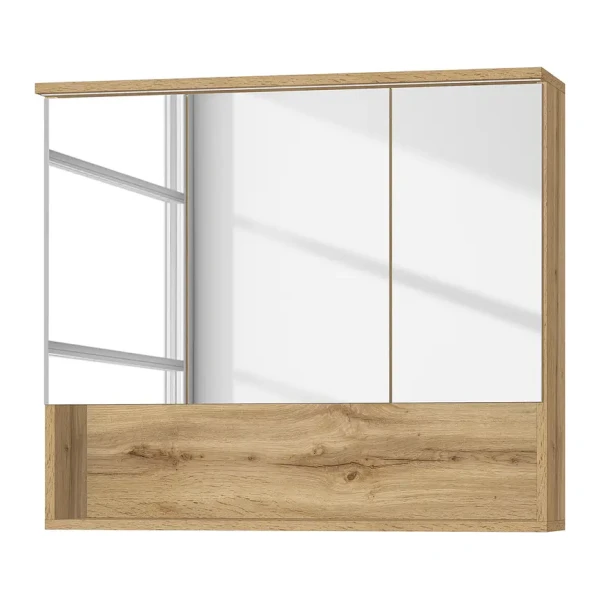 Spiegelschrank 80cm Braun/Wotaneiche Dekor