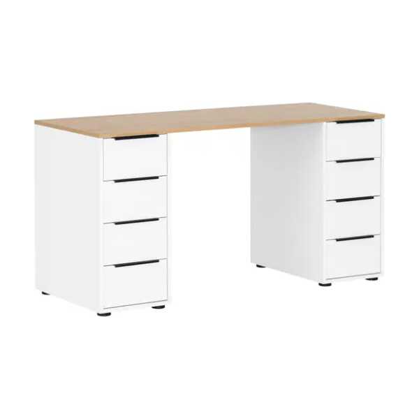 Schreibtisch Elma 140 x 73 x 56cm Weiß/Matt Weiß