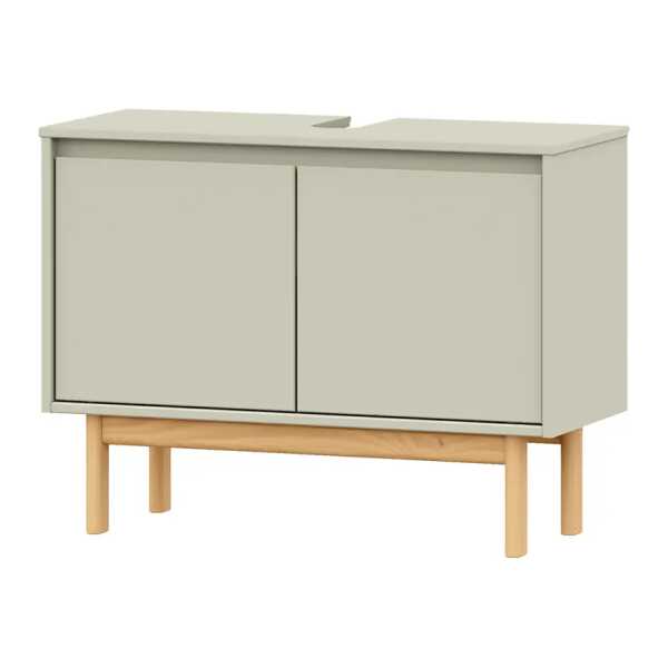Waschbeckenunterschrank mit Türen 83 x 62 x 35cm Beige/Kaschmir