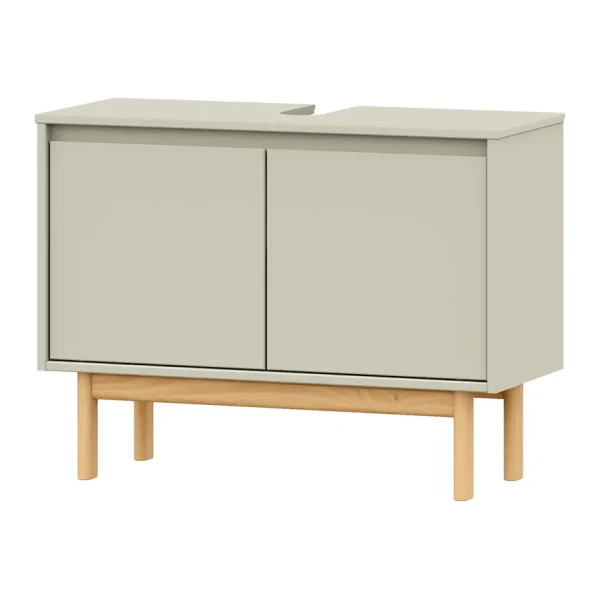 Waschbeckenunterschrank mit Türen 83 x 62 x 35cm Beige/Kaschmir