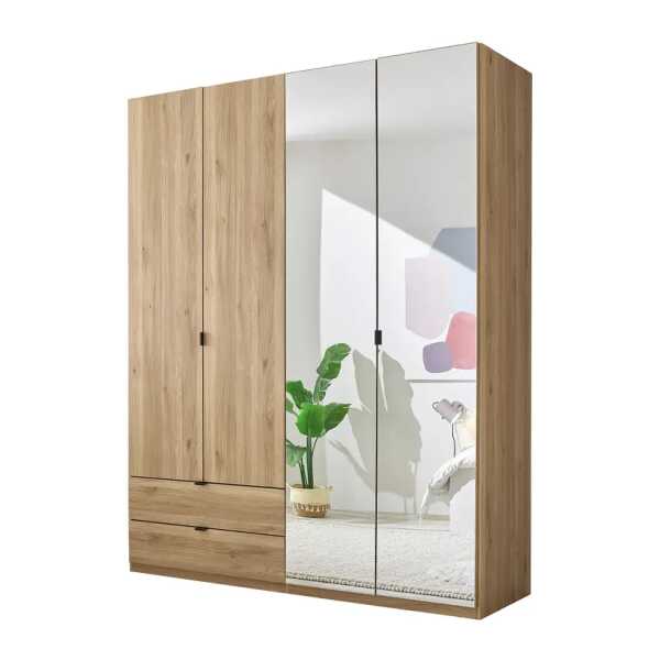 Drehtürenschrank 180cm Braun/Eiche Dekor