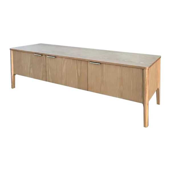 Furniertes TV-Lowboard COCHOL Front & Korpus: MDF Mitteldichte Holzfaserplatte , furniert Gestell: Massivholz Eiche, lackiert Braun 180 x 55 x