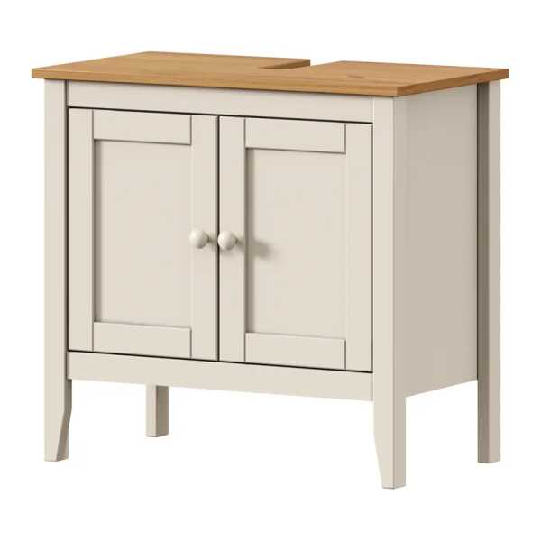 Waschbeckenunterschrank Belleria Typ B 68 x 64 x 38cm Beige/Beige