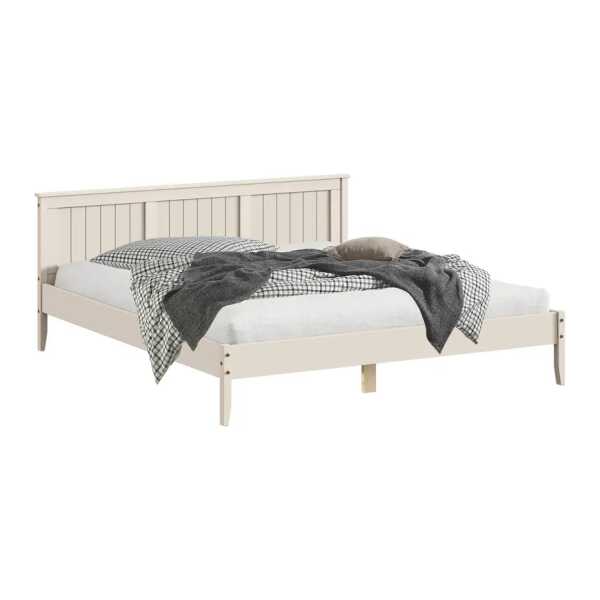 Massivholzbett 180 x 200cm Massivholz Kiefer, lackiert Beige/Kaschmir Kiefer