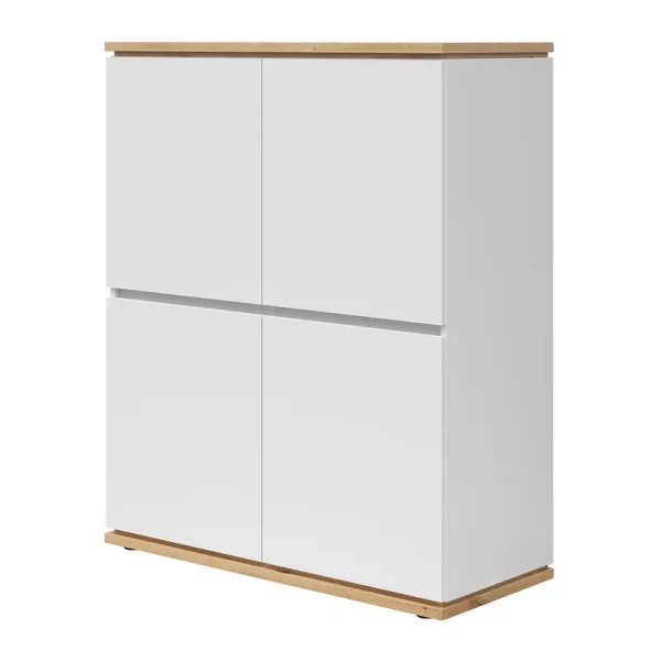 Kommode 100 x 121 x 42cm Weiß/Eiche Artisan Dekor/Weiß