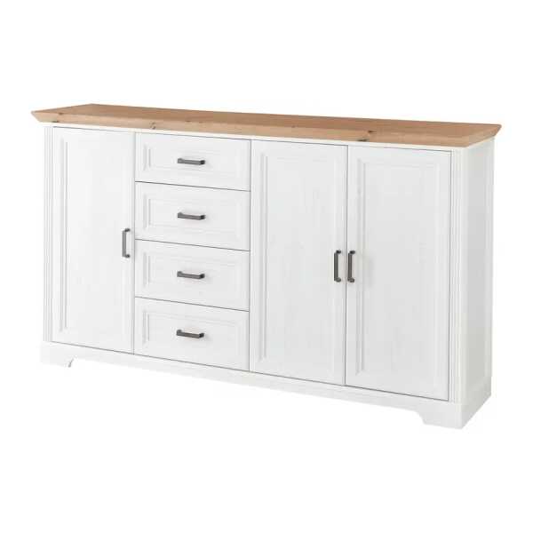 Sideboard 182 cm 182 x 102 x 41cm Weiß/Pinie Weiß Dekor