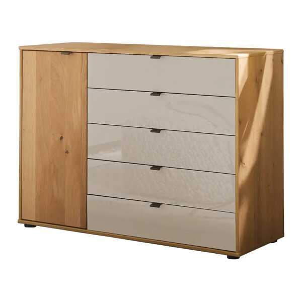 Kommode mit 1 Tür 120 x 86 x 43cm Braun/Beige/Champagner Eiche