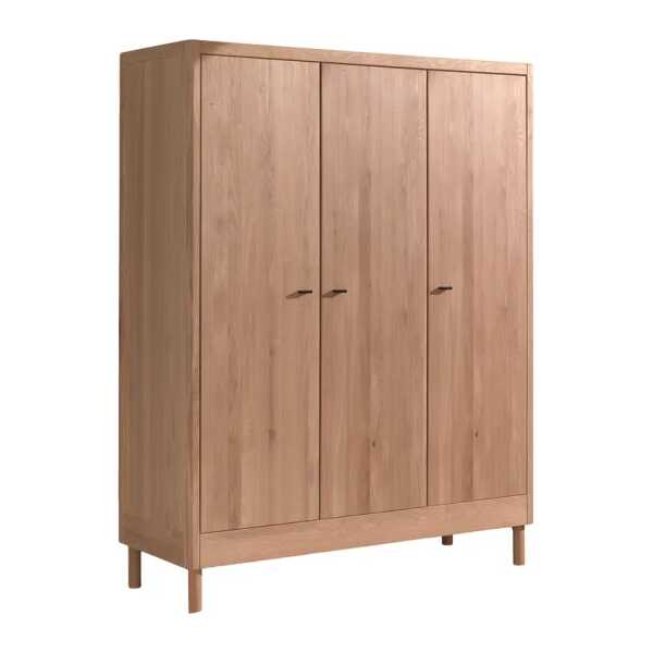 Massiver Kleiderschrank 146 x 190 x 55cm Braun/Eiche