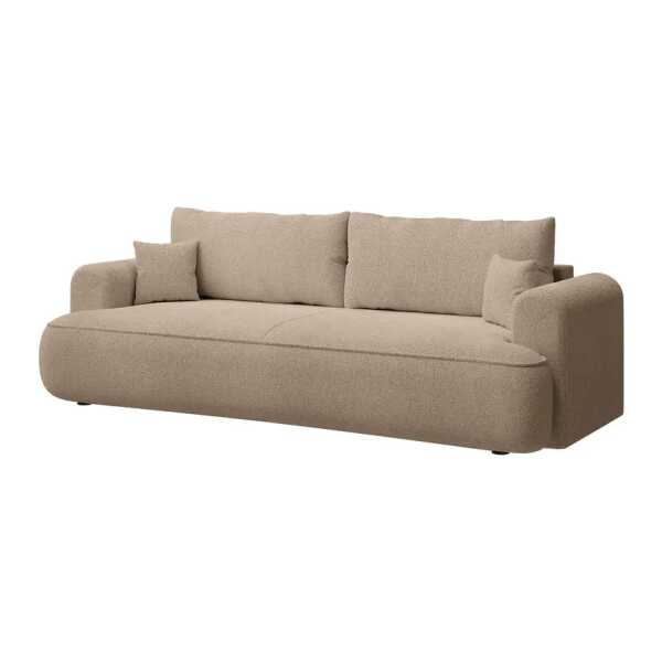 Schlafsofa Beige Bouclé Stoff Sideri 250 x 92 x 110cm mit Schlaffunktion Modern