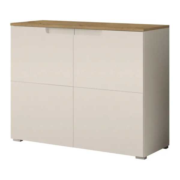 Kommode mit 2 Türen 100 x 80 x 40cm Beige/Kaschmir