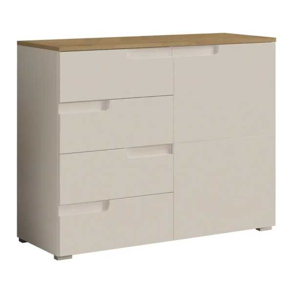 Kommode mit 4 Schubladen 100 x 80 x 40cm Beige/Kaschmir