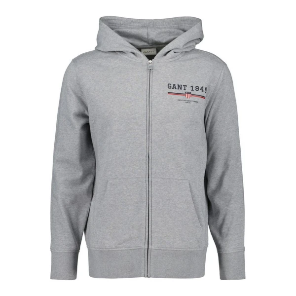Gant Kapuzensweatjacke GRAPHIC FULL ZIP HOODIE Kängurutasche, Rippbündchen, Print