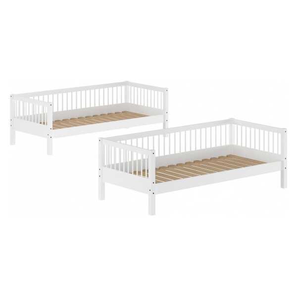 Home affaire Etagenbett Forrest, rückbaubar zu 2 Einzelbetten, Made in Europe (B/H/T ca: 207,5x175,4x104,9 cm, wahlweise aus Eiche oder Buche), stabil und hochwertig gebaut, Ausf. geölt oder weiß
