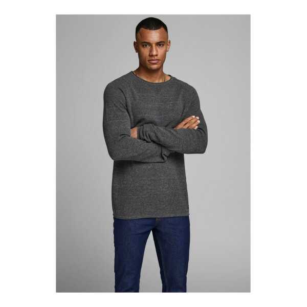 Jack & Jones Rundhalspullover JJEHILL Einfarbiger Pullover mit angenehmem Tragegefühl unifarben, modisch, schmal, Baumwolle, Rundhals