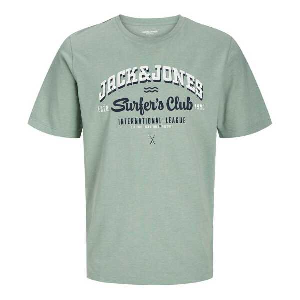 Jack & Jones Rundhalsshirt Jack&Jones XXL T-Shirt salbei melange Print JJELOGO