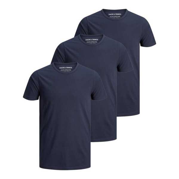Jack & Jones T-Shirt Herren Basic T-Shirt 3er Pack Rundhals O-Neck Regular Baumwolle Lycra