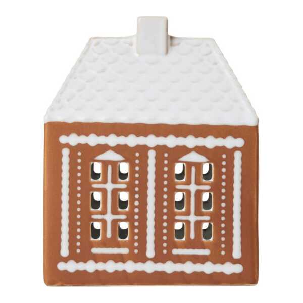 Kähler Teelichthalter Kähler Gingerbread Lichthaus mittel Steingut Braun