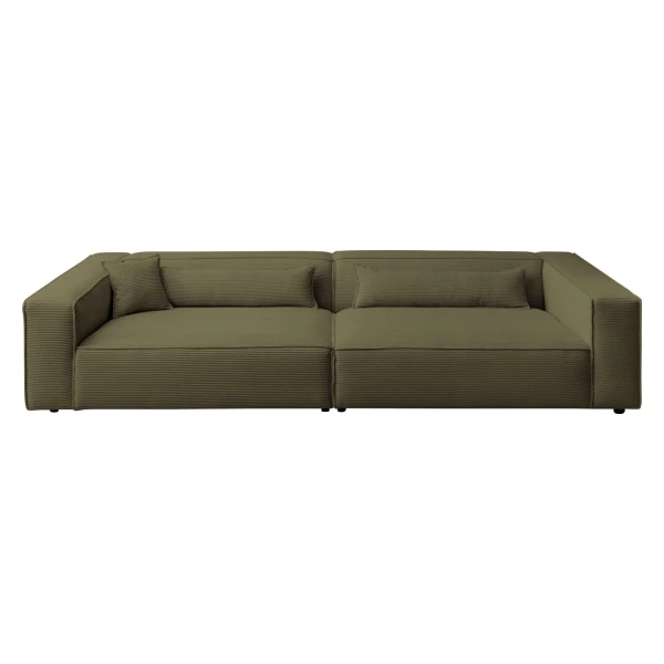 LeGer Home by Lena Gercke 3-Sitzer PIARA XXL, Sofa mit Kedernaht in Cord, Leinenoptik o. Strukturstoff, schwarze Füße, bequemer Sitzkomfort, extra tiefe Sitzfläche