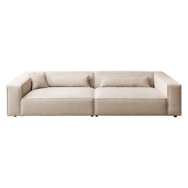 LeGer Home by Lena Gercke 3-Sitzer PIARA XXL, Sofa mit Kedernaht in Cord, Leinenoptik o. Strukturstoff, schwarze Füße, bequemer Sitzkomfort, extra tiefe Sitzfläche