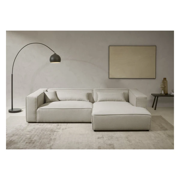 LeGer Home by Lena Gercke Ecksofa PIARA XXL, Big-Sofa, Cord, Leinenoptik o. Strukturstoff, L-Form, wahlweise Ottomane rechts/links, Kedernaht, extra tiefe Sitzfläche
