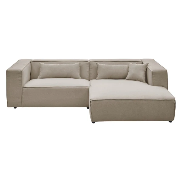 LeGer Home by Lena Gercke Ecksofa PIARA mit Kedernaht, Cord, Leinenoptik o. Strukturstoff, Couch, L-Form, wahlweise Ottomane rechts/links, schwarze Füße, bequemer Sitzkomfort