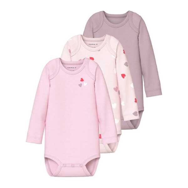 Name It Langarmbody NBFBODY 3P LS CARINARIA HEART NOOS (Packung, 3-tlg)