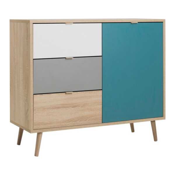 Newroom Kommode, Sideboard Sonoma Eiche Modern Highboard Anrichte Skandinavische