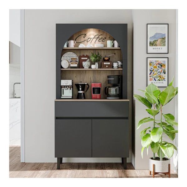 Roomart Küchenregal Küchenschrank VENEDIK 90 cm - Buffet- & Mehrzweckschrank mit Schublade