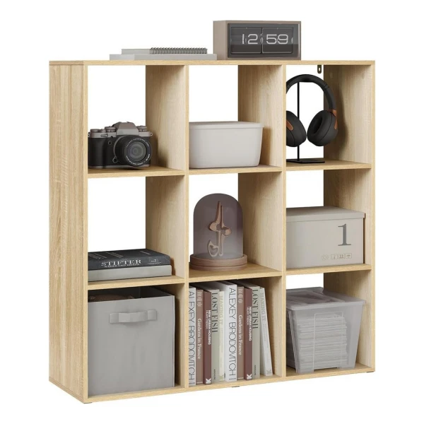 Woltu Bücherregal, Würfelregal mit 9 Fächern, offenes Regal, 94x93x29,5 cm